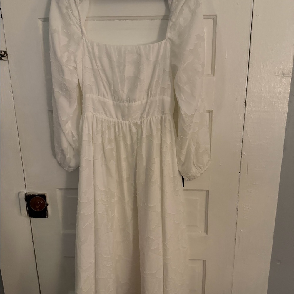 Lulu's Ivory Floral Jacquard Maxi Dress
